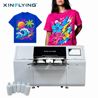 Imprimantes DTG XinFlying à double station à vendre, 4 têtes I3200, 1 min/pièce, imprimante textile directe pour t-shirts en coton et sweats à capuche