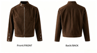 Blouson Bomber Moto Rétro Style Américain Col Montant Femme Automne-Hiver Coupe-Vent Imperméable Fin Décontracté Ample