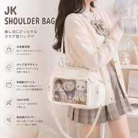 Sac à bandoulière en cuir PU Kawaii Ita Bag avec fenêtre transparente pour badges, sac de collection Anime, sac à main pour femme, vente en gros
