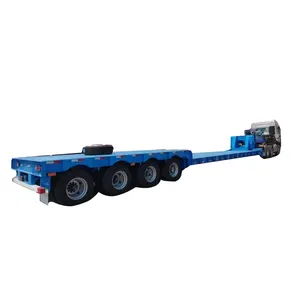 Google seneck dapat dilepas memuat depan 4 baris 8 as roda 100/120/150 ton lowbed semi trailer untuk transportasi derek