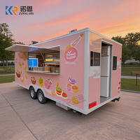 Trailer Makanan Cepat kualitas tinggi untuk Churros dan jus Trailer tertutup seluler serat kaca dengan makanan ringan dan Hotdog aplikasi