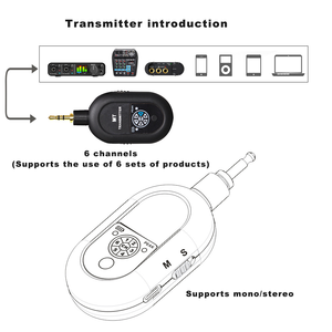Sistema di monitoraggio in-ear wireless MT-M2 2.4GHz con interruttore stereo/mono, 6 canali, trasmettitore e ricevitore ricaricabile - Product Image 2