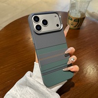Coque de téléphone magnétique ultra-fine en fibre de carbone avec texture, protection PC pour iPhone 17 16 15 14 13 12 Pro Max