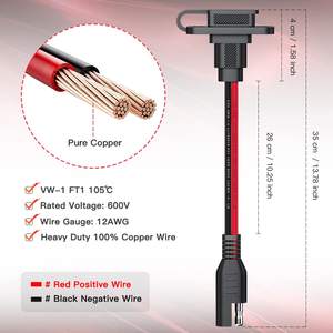 12AWG电源插头侧壁防风雨快速连接器SAE太阳能冲洗支架，用于太阳能发电机逆变器电池组充电器 - Product Image 3