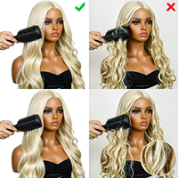 Perruque Lace Front Ombrée Gris Argenté Foncé Premium à Raie Centrale et Cheveux Raides en Couches / Postiche à Clipser – Vente en Gros