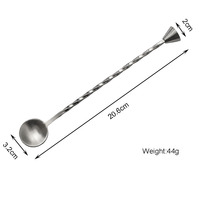 UJ-WT104 Cuillère à cocktail en acier inoxydable de 20 cm de longueur, agitateur à cocktail, accessoires de bar