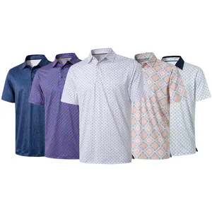 Mode hommes tricot polos à manches courtes rayé Polo col léger UPF 50 + Protection solaire décontracté Golf chemises