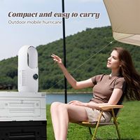 Ventilateur de bureau sans pales en plastique ABS, 35 cm, rechargeable, 4000 mAh, 3 vitesses, silencieux, pour bureau et étude