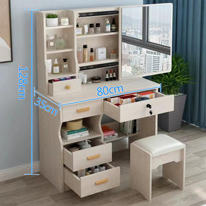 Meuble de maison, coiffeuse au design simple avec petit tabouret, coiffeuse de maquillage bon marché, <span class=keywords><strong>commode</strong></span> <span class=keywords><strong>blanche</strong></span> pour chambre à coucher avec miroir pour filles - Product Image 6