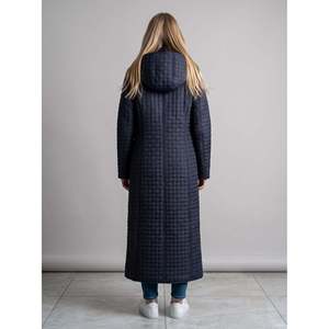 Parka matelassée marine pour femme, 142 cm, manteau long à capuche - Product Image 4