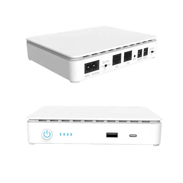 10400mah Single Phase Mini DC UPS with 5V/9V/12V Adjustable & 15V/24V POE Output for Routers and Modems