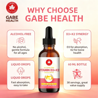 Vitamine D3 K2 en gros, gouttes multivitaminées sans alcool, supplément liquide 60 ml pour le soutien immunitaire, la santé osseuse et l'humeur des adultes, OEM