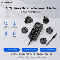 Fuente de Alimentación Desmontable de 96W para 5V 9V 12V 15V 19V 24V 30V 36V 48V 54V 1A 2A 2.5A 3A 4A 5A 6A, Adaptador de Corriente Intercambiable
