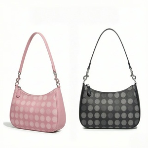 Bolso de Hombro para Mujer con Diseño de Puntos, Mini Bolso Tote con Cierre de Cremallera y Asa de Cadena para Compras Diarias y Viajes - Product Image 1