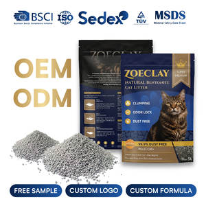 Litière pour chat en bentonite de sodium, vieillie 150 jours, procédé humide, forte absorption d'eau, agglomération puissante, ISO MSDS, sable pour animaux de compagnie - Product Image 1
