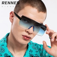 [RTS] Lunettes de soleil unisexes Rennes ZY814 de haute qualité, sans monture, grandes et carrées, protection UV400 %, pour l'extérieur