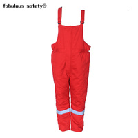 Deat — combinaison de bavoir 100% coton anti-feu, vêtement de sécurité pour hommes, Arc Flash, rouge