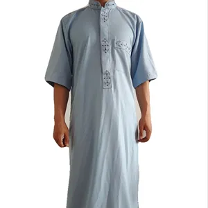 2022 новая исламская одежда с вышитым воротником-стойкой, коллекция, мусульманская одежда для мужчин