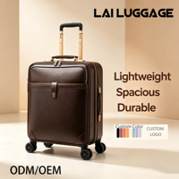 Bagages de cabine pour affaires, valise à roulettes vintage en PU avec serrure TSA, 360 °   Valise de voyage à roulettes silencieuses