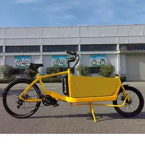 Yiyken 2轮7速电动荷兰货运自行车前装运动型自行车成人电动货运自行车