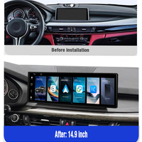 Écran central de voiture de 14,9 pouces avec système Linux, compatible CarPlay, musique Bluetooth et navigation GPS pour BMW X5 F15 X6 F16 2014-2019