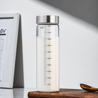 Bouteille à lait en verre borosilicate pour la maison et portable