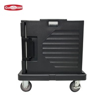 Troli Pengantar Makanan Goodman Commercial Kitchen Heavy-Duty Plastik PP Transparan/Hitam Kapasitas 4.29L 71x53x23cm untuk Katering