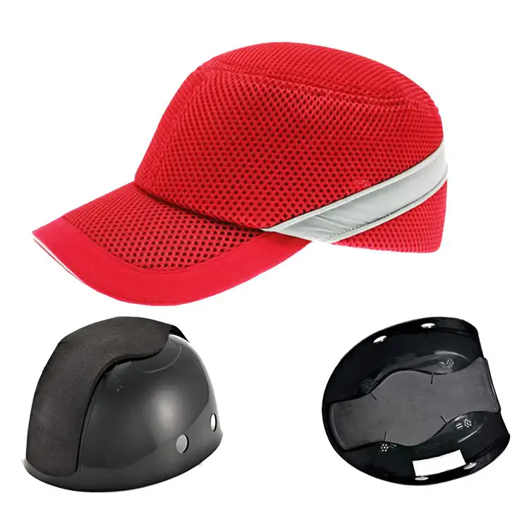 Afneembare Abs Plastic Shell Insert Reflecterende Strip Honkbal Helm Stijl Korte Rand Beschermende Hoed Veiligheid Bump Cap