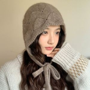 Balaclava en tricot pour <span class=keywords><strong>femme</strong></span>, <span class=keywords><strong>bonnet</strong></span> en tricot tendance automne-hiver, écharpe intégrée, tissu sport commun, <span class=keywords><strong>bonnet</strong></span> en crochet pour <span class=keywords><strong>femme</strong></span> - Product Image 3