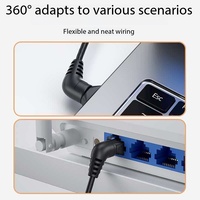 Kabel Ethernet OEM 360 Rotating Elbow Cat8 40Gbps 2000MHz RJ45 Sudut Kanan dengan Tembaga Bebas Oksigen PVC untuk Laptop