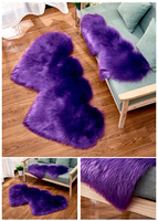 XUNYAO Fluffy Wohnzimmer Warmes Herz Romantisches Muster Kunst pelz Schaffell Teppiche Wasch barer Wohnkultur Teppich