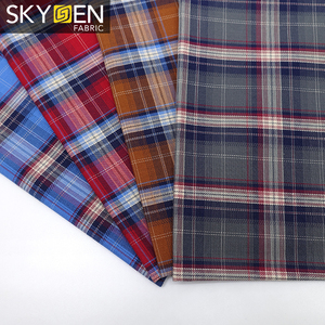 Новая мода 100% хлопчатобумажная пряжа окрашенная рубашка ткань меланж клетчатая ткань - Product Image 4