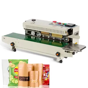 Small Commercial Automatic Continuous Snack Tea Sealing Machine Sealer Aluminum Foil Food Bag Packet Sealer For Plastic Bags