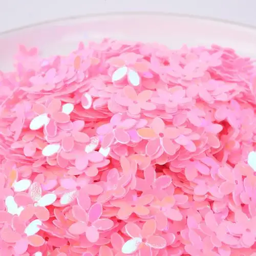 Fleur à paillettes en plastique PVC 10mm, 500Yard/sac, en plastique, mignon et DIY, bijoux, 773786