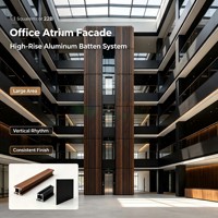 Baffle acoustique vertical en PVDF, revêtement linéaire à poser, pour décoration d'hôtel