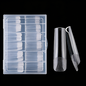 240 <span class=keywords><strong>faux</strong></span> <span class=keywords><strong>ongles</strong></span> XL Stiletto transparents, extra longs, semi-mat, couvrance totale, extensions artificielles en <span class=keywords><strong>gel</strong></span> souple - Product Image 5