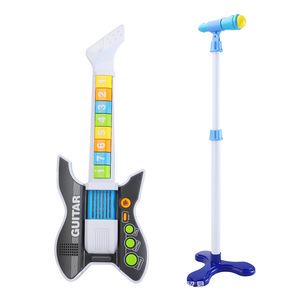 Wholesale Kids Musical Instruments Electric Guitar Toy Set with <b>Stand</b> <b>Microphone</b> Musical Instrument Toy for Children - Product Image 2