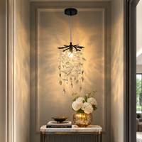 Lustre en cristal de luxe à hauteur réglable, économe en énergie, pour villa, escalier, salon, chambre, petite suspension en aluminium
