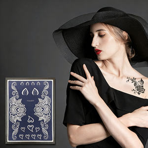 GMPC/Sedex/ISO/EUDR Produits d'art corporel Pochoir de <span class=keywords><strong>tatouage</strong></span> temporaire au henné Écran d'utilisation artistique au henné Paire de mains Designs Autocollant personnalisé - Product Image 1
