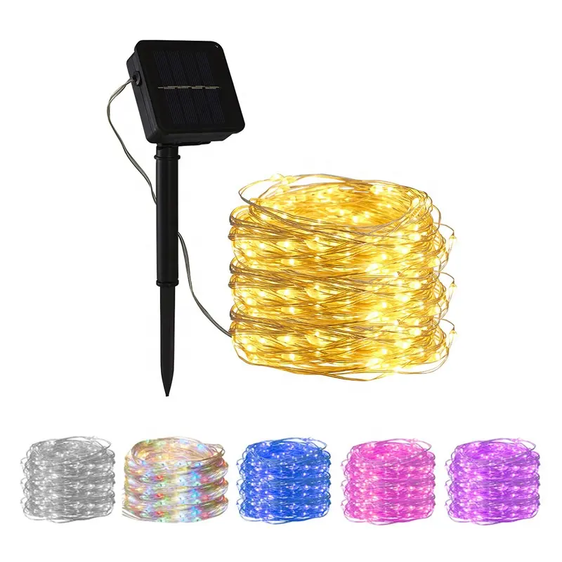 Outdoor Waterproof Christmas Decoration Solar Fairy Light Copper Wire Micro LED String Lights for garden outdoor decoration