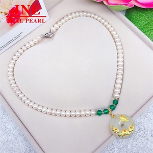 ของขวัญวันแม่ ไข่มุกน้ำจืดธรรมชาติ หยกเหอเถียนทรงเกือบกลม ลูกบอลทองคำ 18K รูปปลาคาร์พแฟนซี รูปน้ำเต้า รูปผีเสื้อแห่งความรัก - Product Image 2