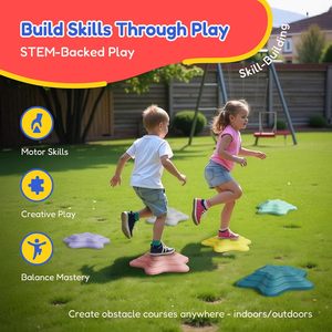 NEEUU 6 Sternförmige Balancier-Trittsteine für Kinder und Kleinkinder Sensorisches Spielzeug ab 3 Jahren Rutschfestes PP/TPE-Material für Drinnen und Draußen - Product Image 6