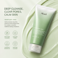 Mousse nettoyante en profondeur Akaril Heartleaf Quercetinol 150ml BHA Élimine les impuretés, l'excès de sébum, désobstrue les pores quotidiennement