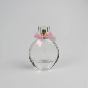 Flacone di Profumo Premium in Vetro Trasparente da 100 <span class=keywords><strong>ml</strong></span> con Fiocco Rosa - Product Image 1