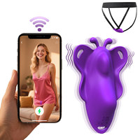 Vibrateur clitoridien papillon commandé par application, invisible, portable, rechargeable par USB, étanche, 9 fréquences pour le massage du clitoris