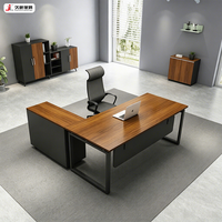 Escritorio Ejecutivo JIUSHUN Personalizado de Lujo para Oficina, Estación de Trabajo para Personal, Mesa para Computadora con Gabinete de Madera
