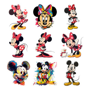 9 + autocollants <span class=keywords><strong>de</strong></span> rouleau <span class=keywords><strong>de</strong></span> transfert <span class=keywords><strong>de</strong></span> chaleur <span class=keywords><strong>de</strong></span> conception <span class=keywords><strong>de</strong></span> <span class=keywords><strong>Mickey</strong></span> <span class=keywords><strong>Mouse</strong></span> vente chaude enfants aiment la sérigraphie <span class=keywords><strong>de</strong></span> dessin animé pour les vêtements - Product Image 1