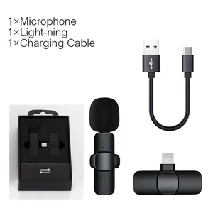 PIX-LINK Factory Wholesale Portable Wireless Stereo Lavalier Microphone Live Interview Outdoor Mini Noise Cancelling Lapel Mic