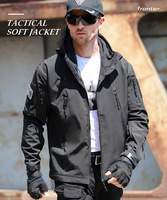 Veste polaire tactique décontractée imperméable respirante coupe-vent d'hiver pour homme avec fermeture éclair et col montant, couleur unie