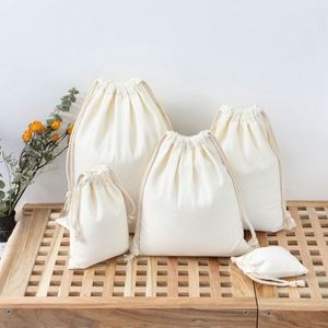 Sacs en toile vierges en gros avec cordon de serrage pour riz, sacs en coton à cordon, sacs en toile portables pour impression de logo - Product Image 2